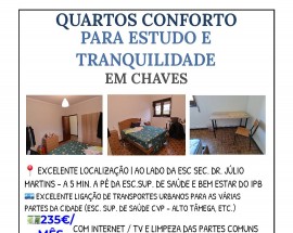 Quartos conforto e tranquilidade em Chaves